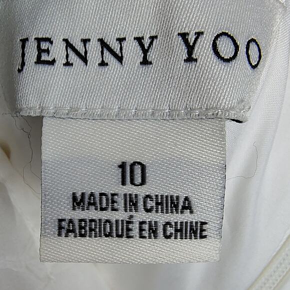 Jenny Yoo Chaya Levine Embroidered Cutout Fabric White Mini Dress Size 10 - Picture 5 of 16
